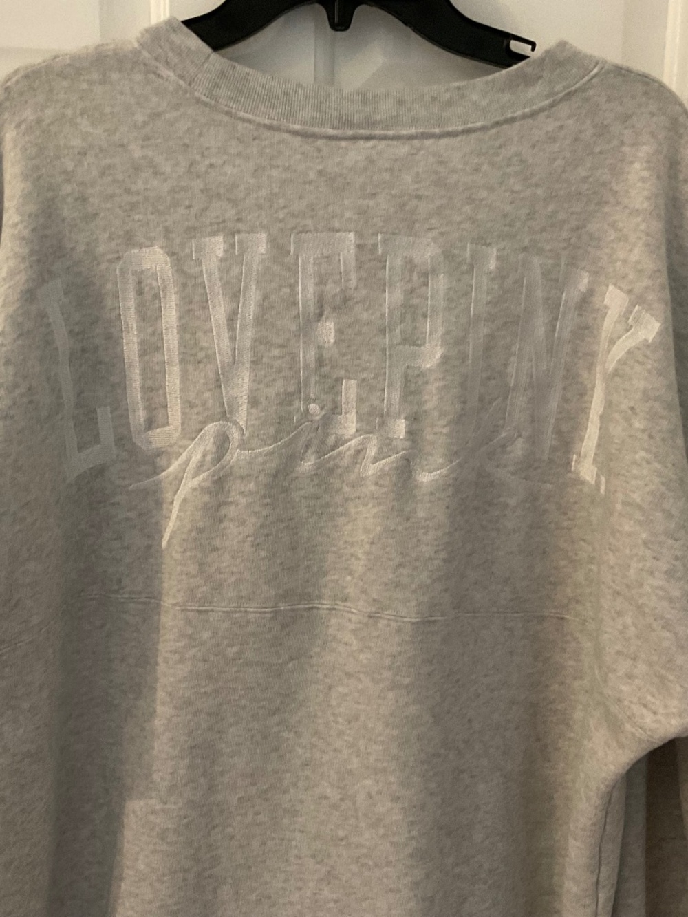 Pink Victorias Secret gray sweatshirt,L